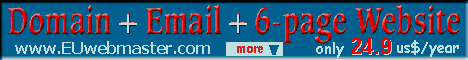 Got a great idea? Why not starting up an E-business with only 15.90USD per year, including Own Domain Name .com .net .org plus Free Email and Web Forwarding to your free hosting site ...? click to learn more ! 
